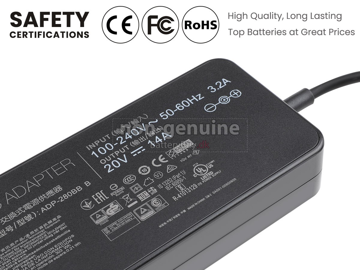 Adapter til Asus 20V 14A 280W 6.0*3.5MM