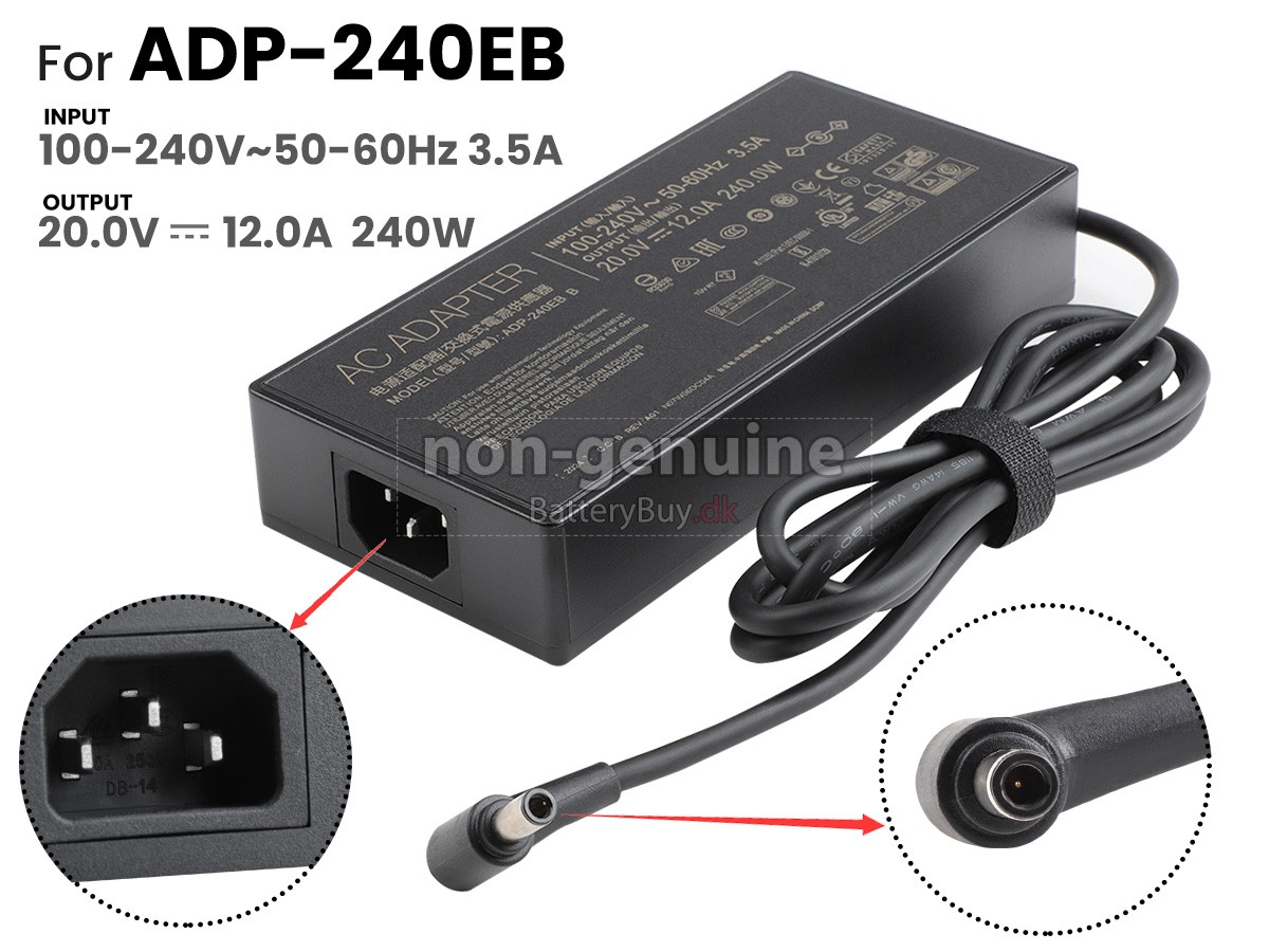 Adapter til Asus 20V 12A 240W 6.0*3.7MM