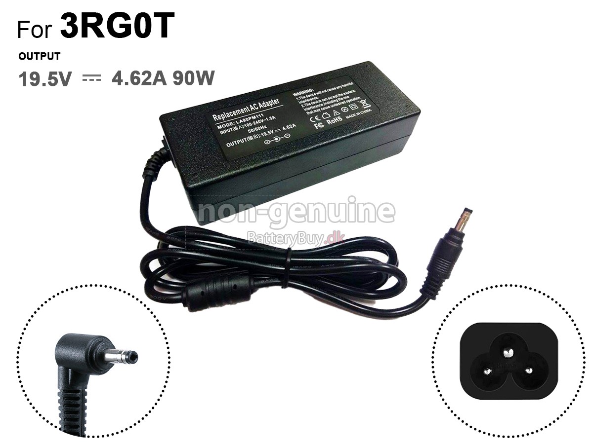 Adapter til Dell 90W 19.5V-4.62A 100-240V~1.5A 50/60HZ