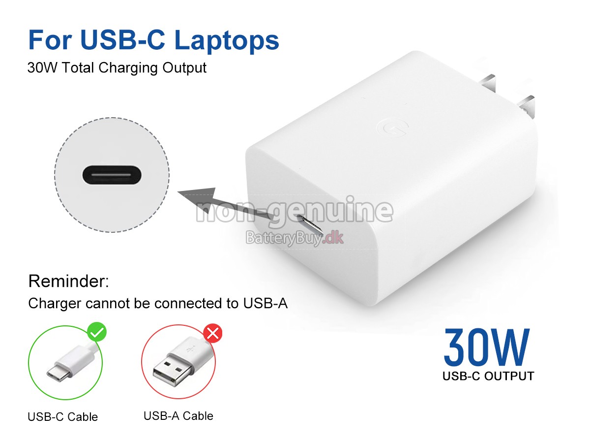 Adapter til Google 30W 5V-3A USB-C CHARGER