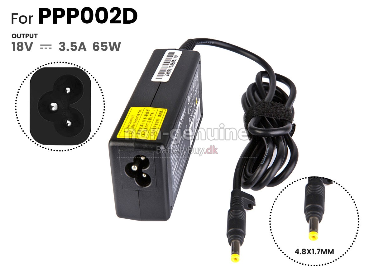Adapter til HP 65W 18V-3.5A YELLOW