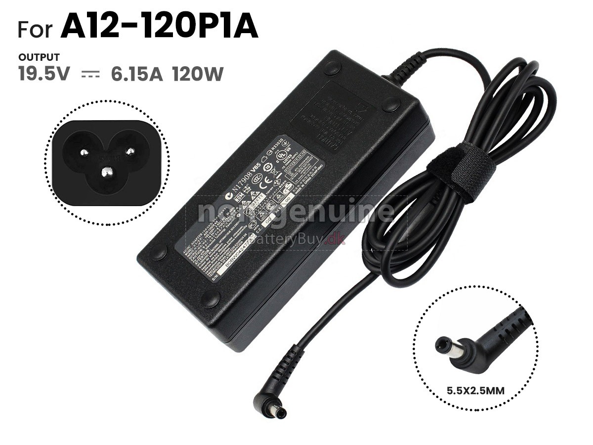 Adapter til HP 120W 19.5V-6.15A 100-240V~2.0A 50/60HZ 5.5*2.5MM
