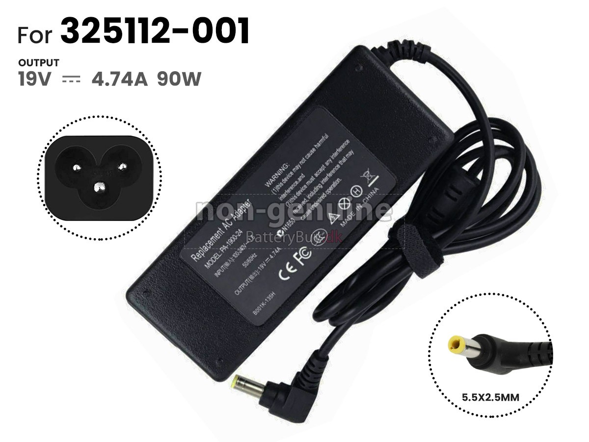 Adapter til HP 90W 19V-4.74A 100-240V~1.8A 50/60HZ 5.5*2.5MM