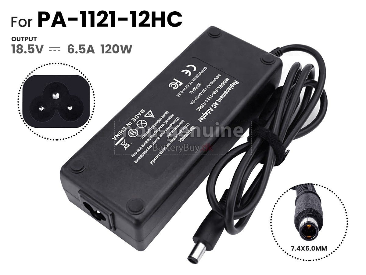 Adapter til HP 120W 18.5V-6.5A 100-240V~2.0A 50/60HZ 7.4*5.0MM