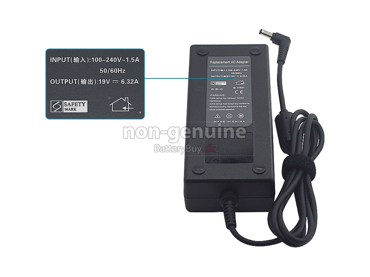 Adapter til Lenovo 19V 6.32A 120W 5.5*2.5MM