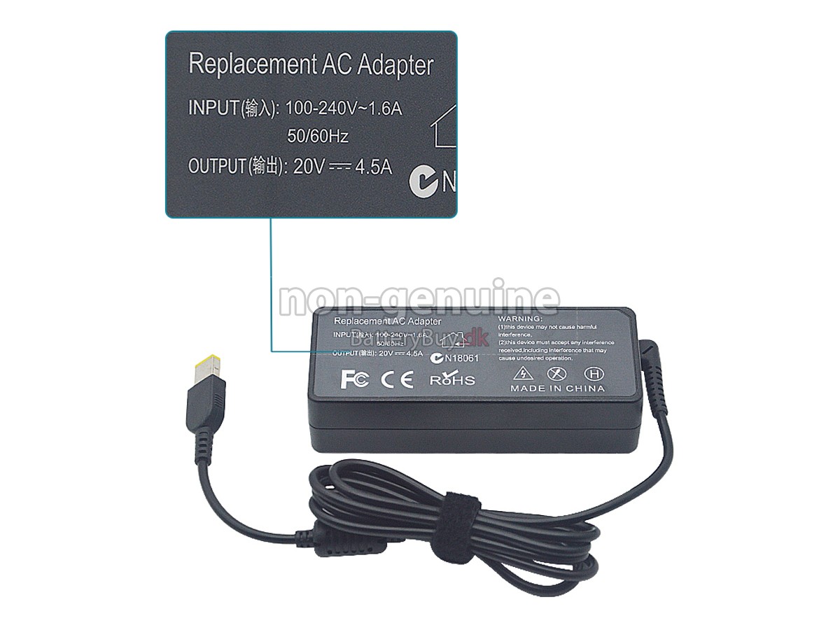 Adapter til Lenovo 20V 4.5A 90W USB