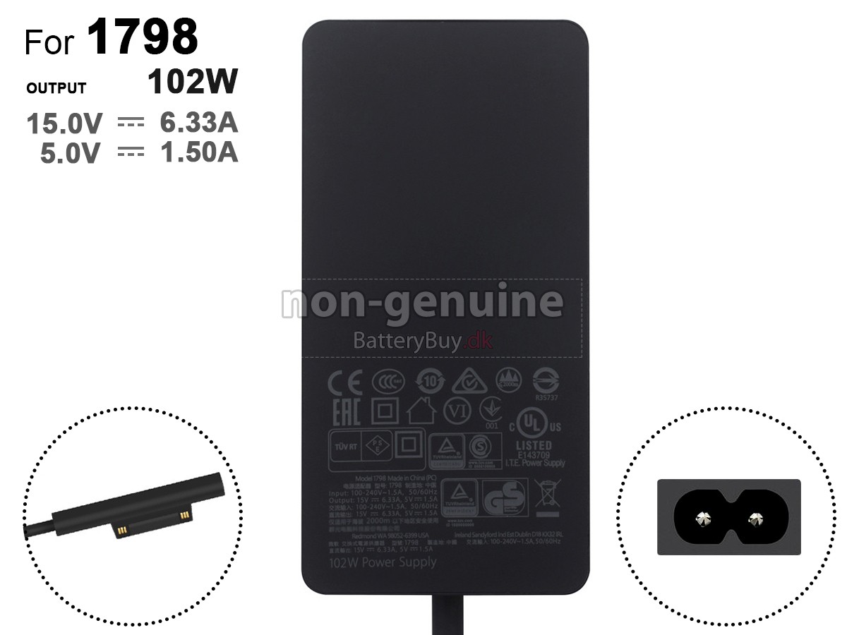 Adapter til Microsoft 15V 6.33A 102W
