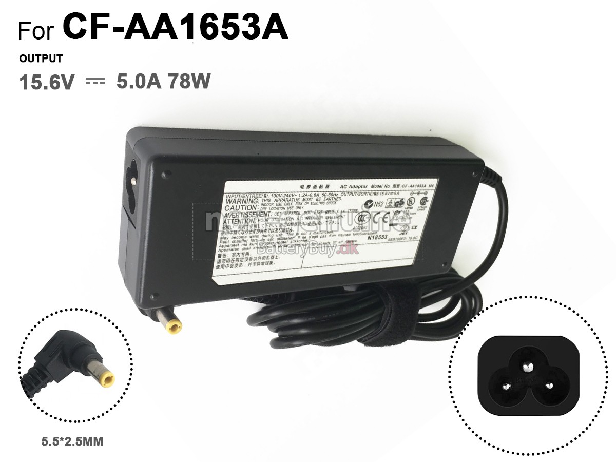 Adapter til Panasonic 78W 15.6V 5A 5.5*2.5MM