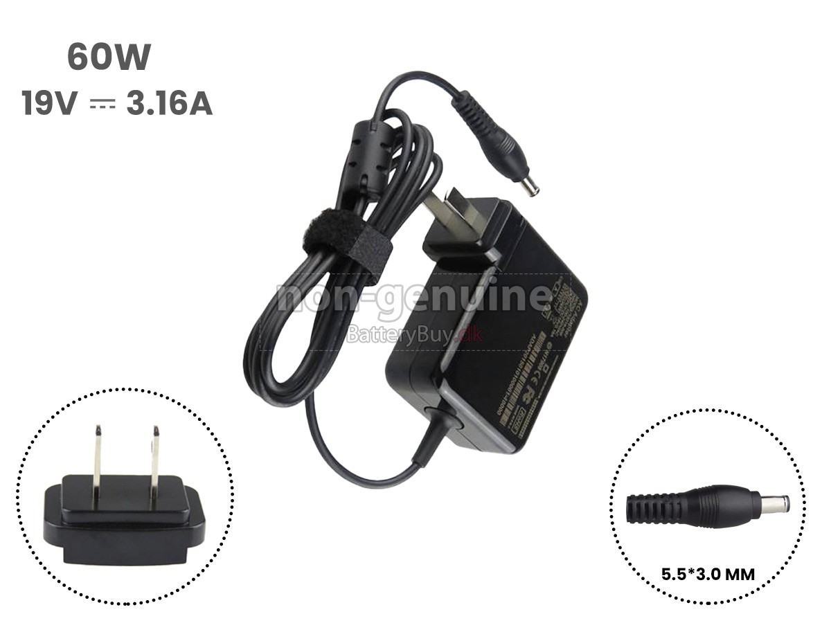 Adapter til Samsung 19V 3.16A 60W 5.0*3.0MM