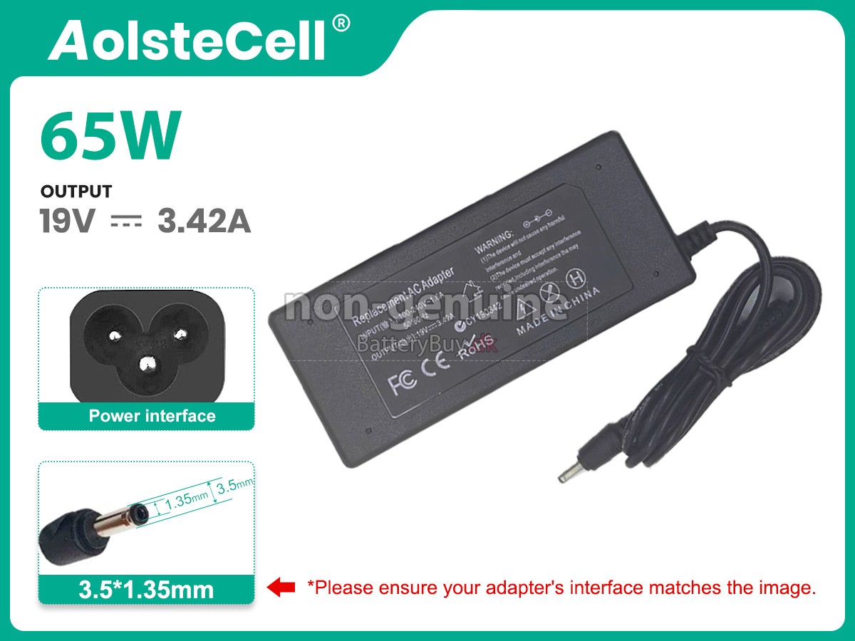 Adapter til Toshiba 19V 3.42A 65W 3.5*1.35MM
