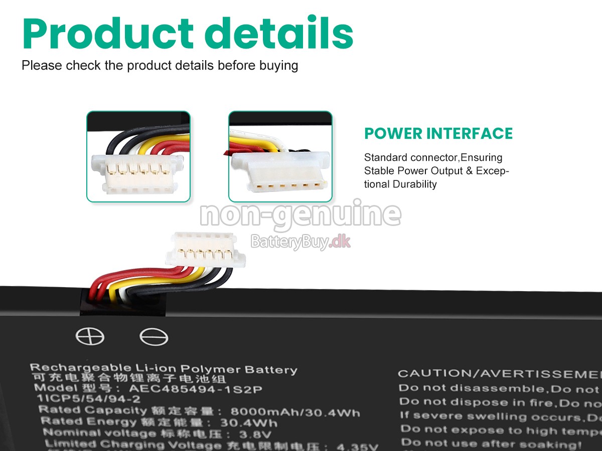 AolsteCell AEC485494-1S2P udskiftningsbatteri