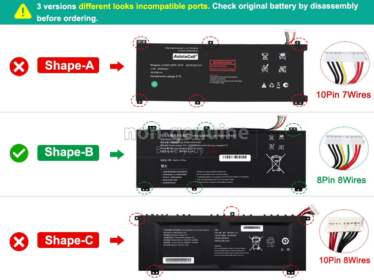 AolsteCell U4382120PV-2S1P udskiftningsbatteri