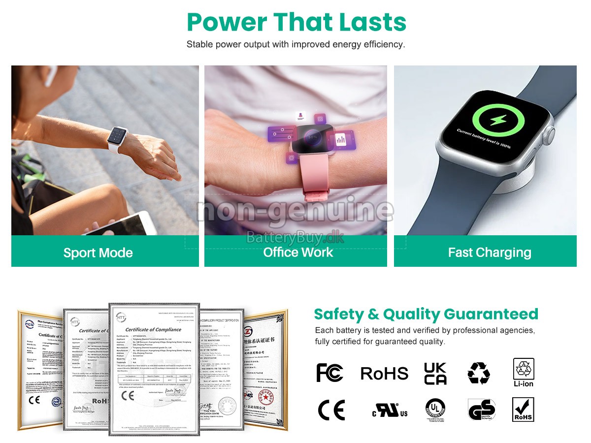 Apple WATCH Series 9 GPS+CELLULAR 41MM udskiftningsbatteri