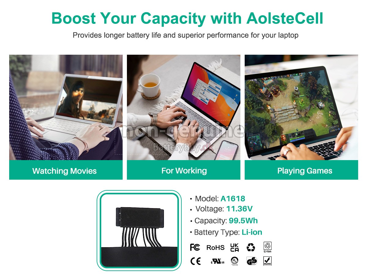 Apple MacBook Pro 15 inch A1398 Retina (Mid 2015) udskiftningsbatteri