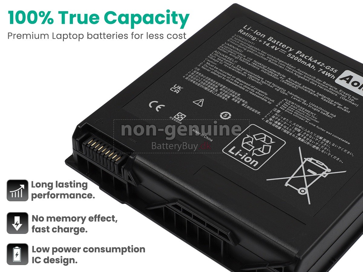 Asus G55VW udskiftningsbatteri