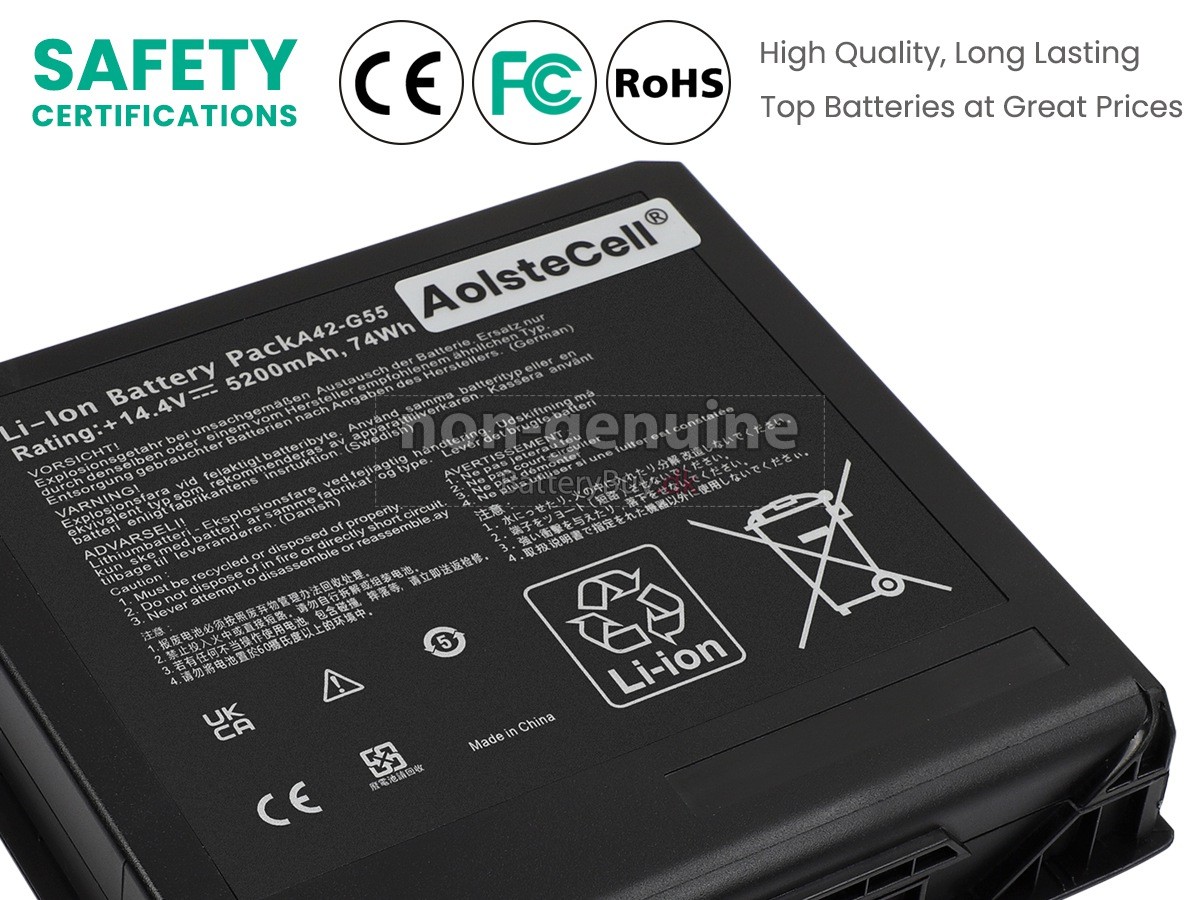 Asus G55VW udskiftningsbatteri