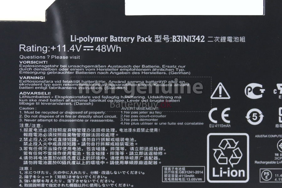Asus B31N1342 laptop udskiftningsbatteri
