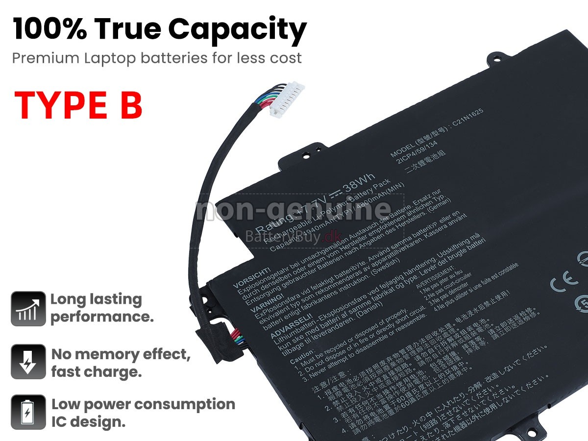 Asus VivoBook Flip 12 TP203NAH-BP002 udskiftningsbatteri
