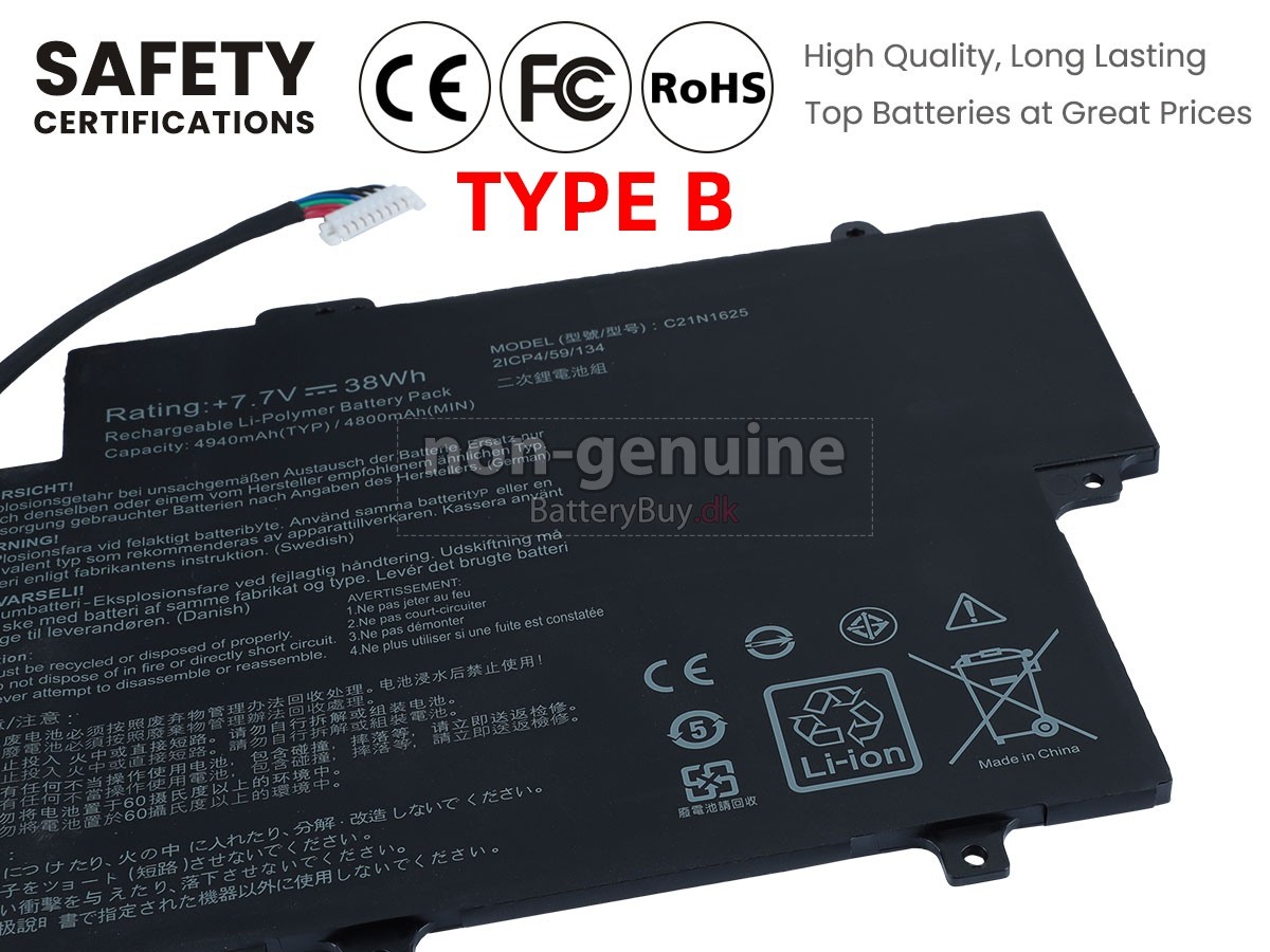 Asus VivoBook Flip 12 TP203NAH-BP002 udskiftningsbatteri