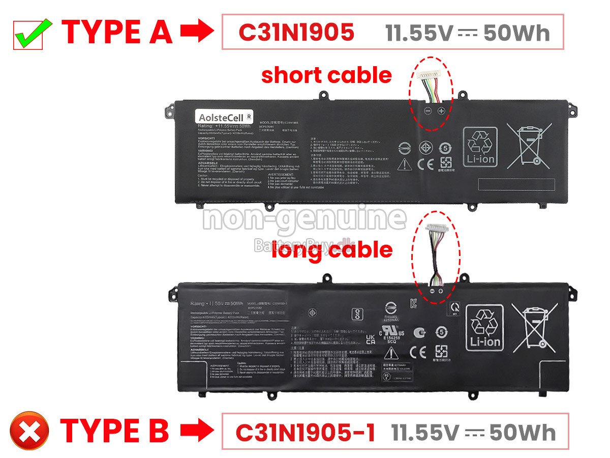 Asus VivoBook S14 S433FA-WPC1202T udskiftningsbatteri