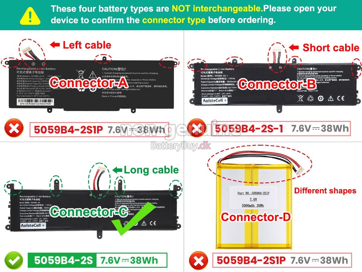 CHUWI 059B4-2S1P(2ICP5/59/115) udskiftningsbatteri