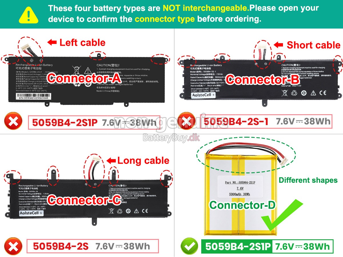 CHUWI 059B4-2S1P(2ICP5/59/115) udskiftningsbatteri