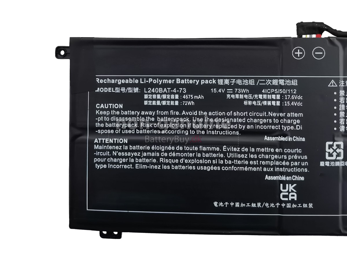 Clevo L240BAT-4-73 udskiftningsbatteri