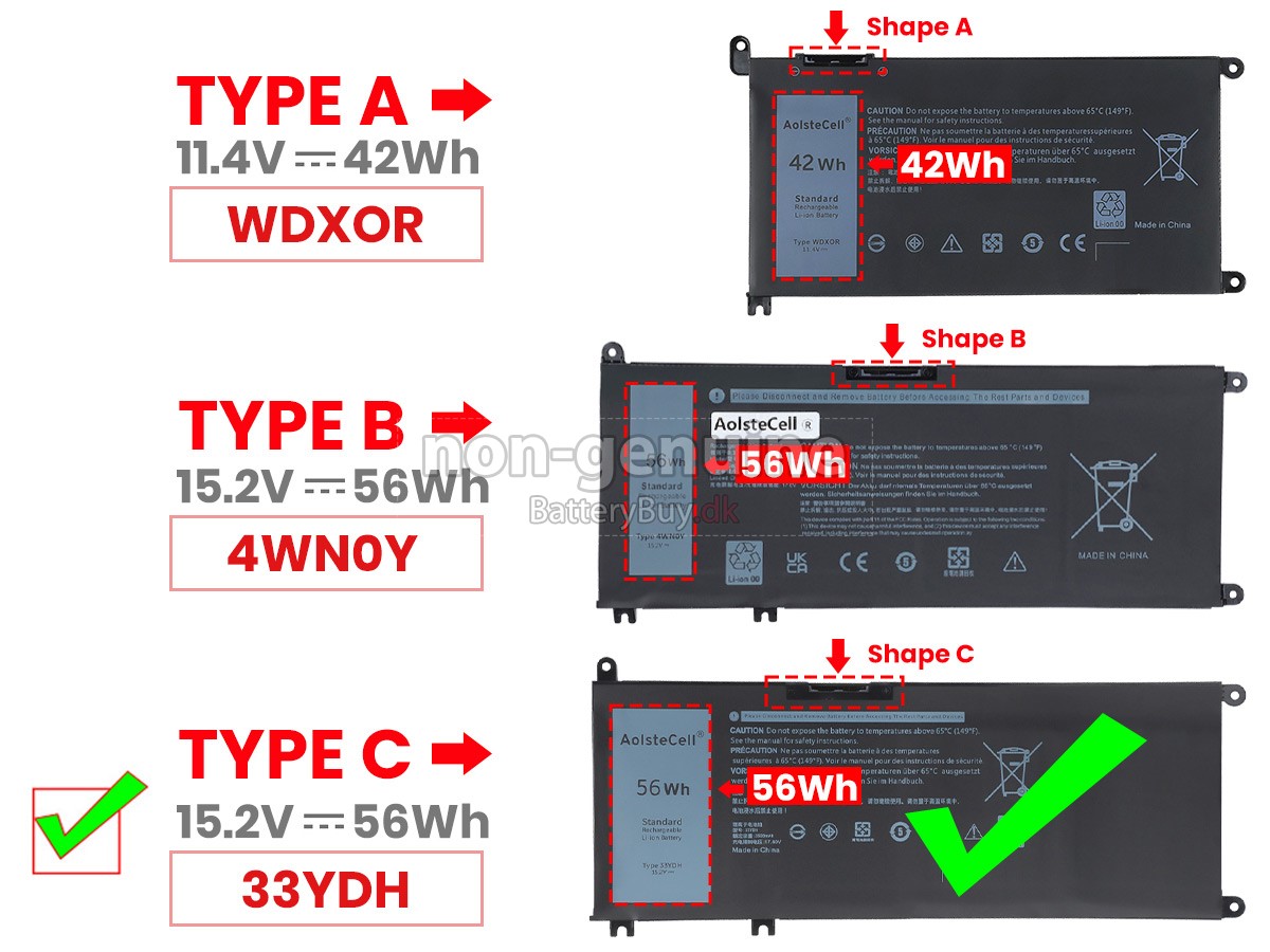 Dell P95G002 udskiftningsbatteri