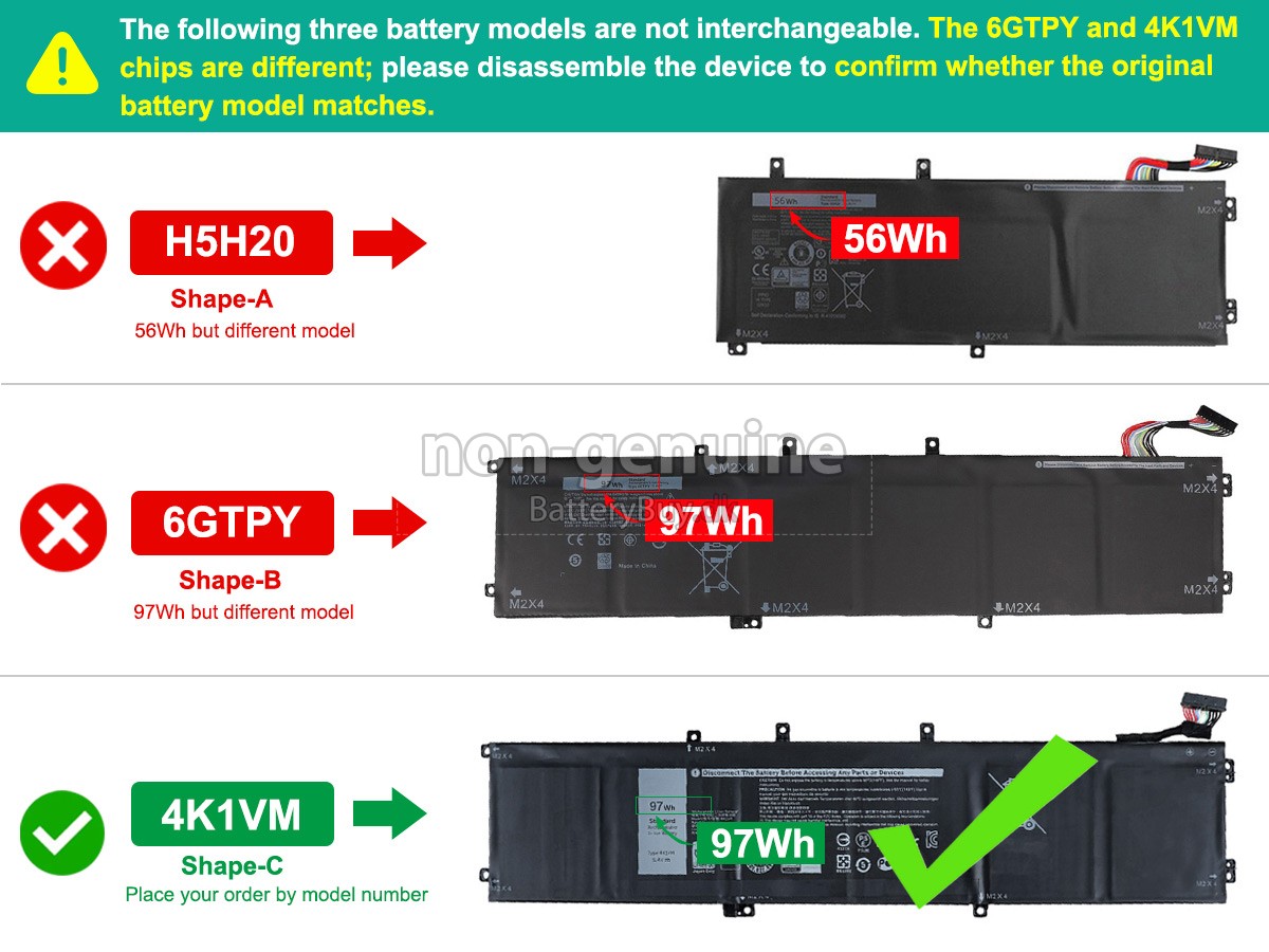Dell P102F003 udskiftningsbatteri