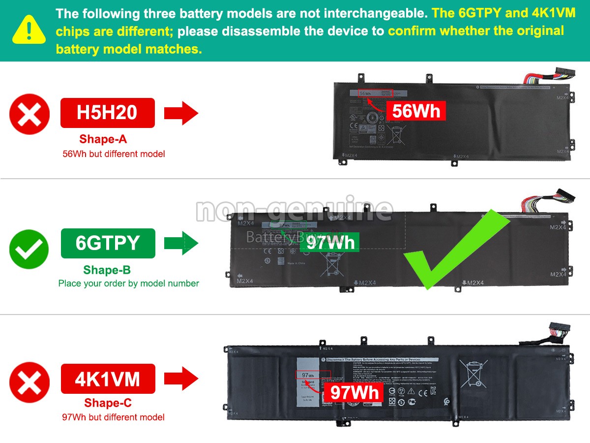 Dell P102F003 udskiftningsbatteri