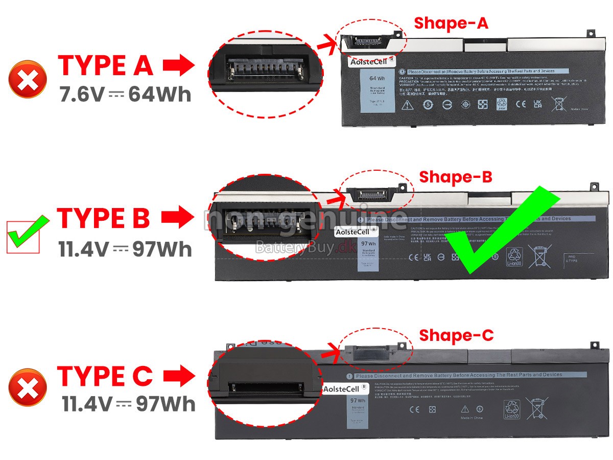Dell 0H6K6V udskiftningsbatteri