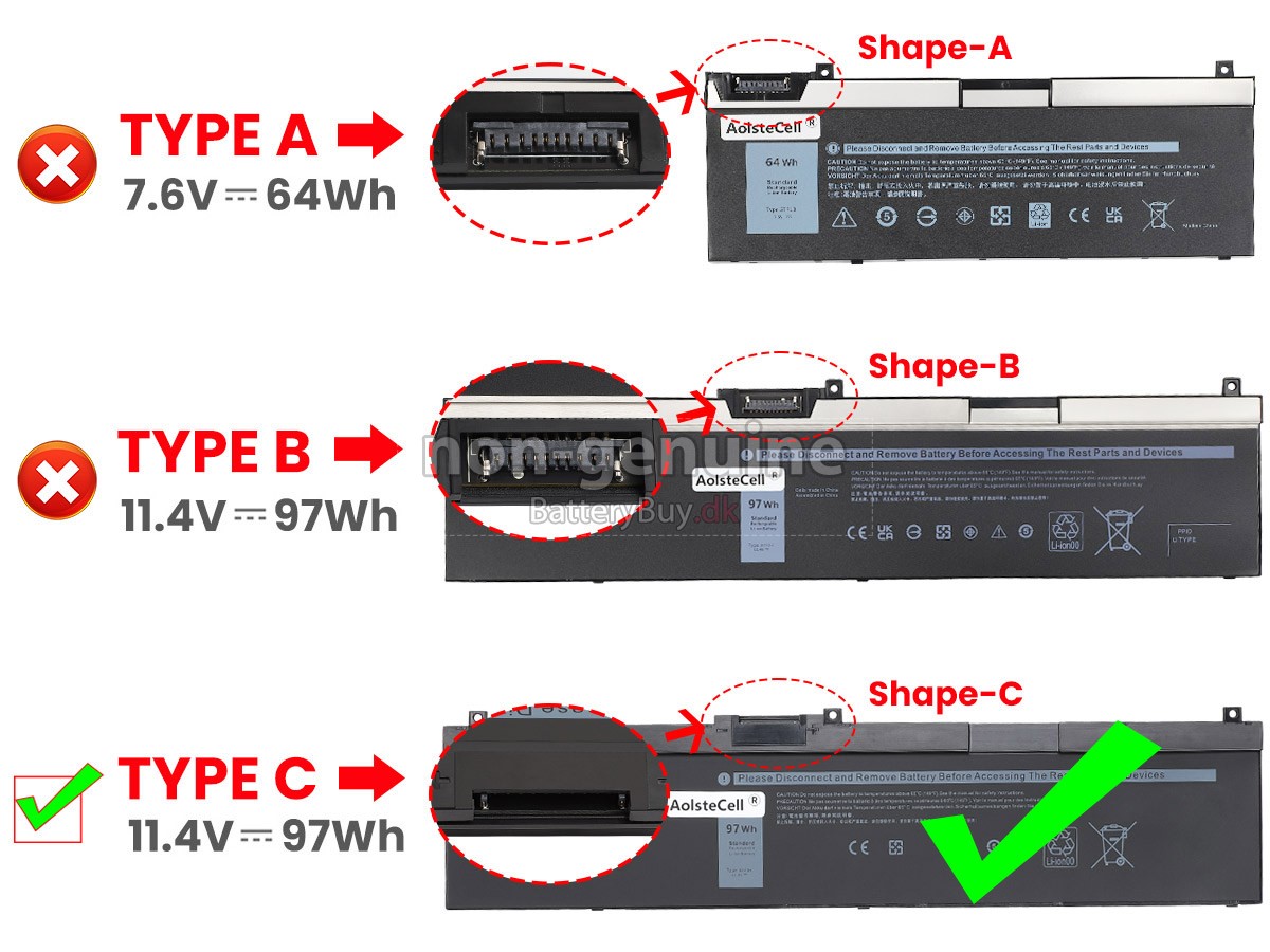 Dell 0H6K6V udskiftningsbatteri