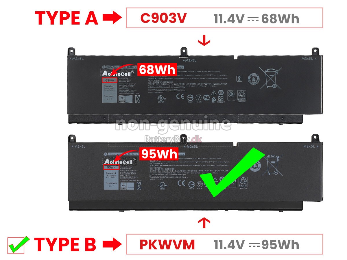 Dell 068N03 udskiftningsbatteri