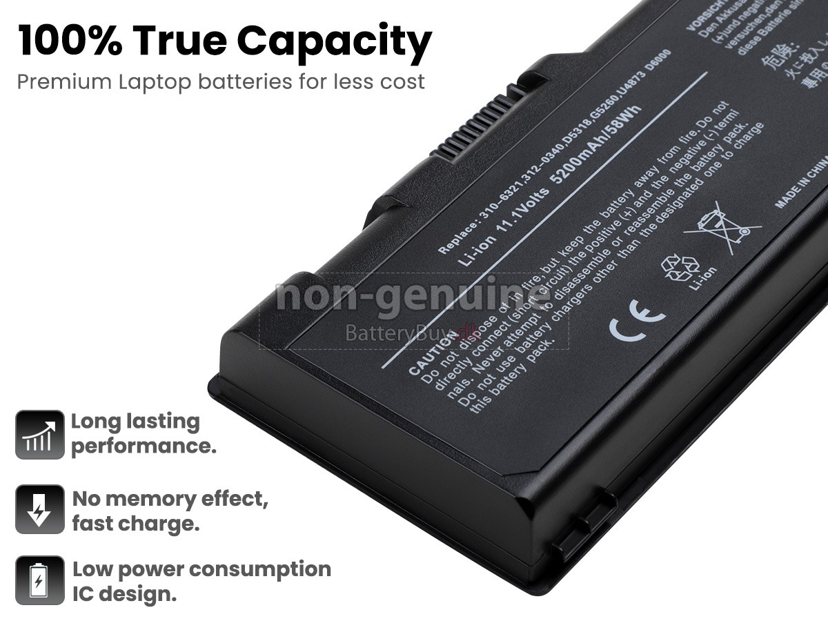 Dell Inspiron 9200 laptop udskiftningsbatteri