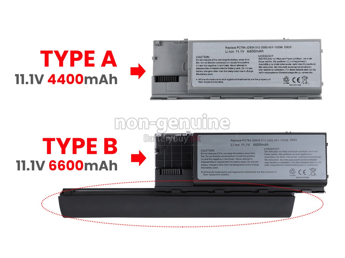 Dell Latitude D631N laptop udskiftningsbatteri