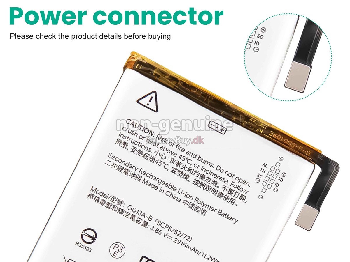 Google PIXEL 3 udskiftningsbatteri