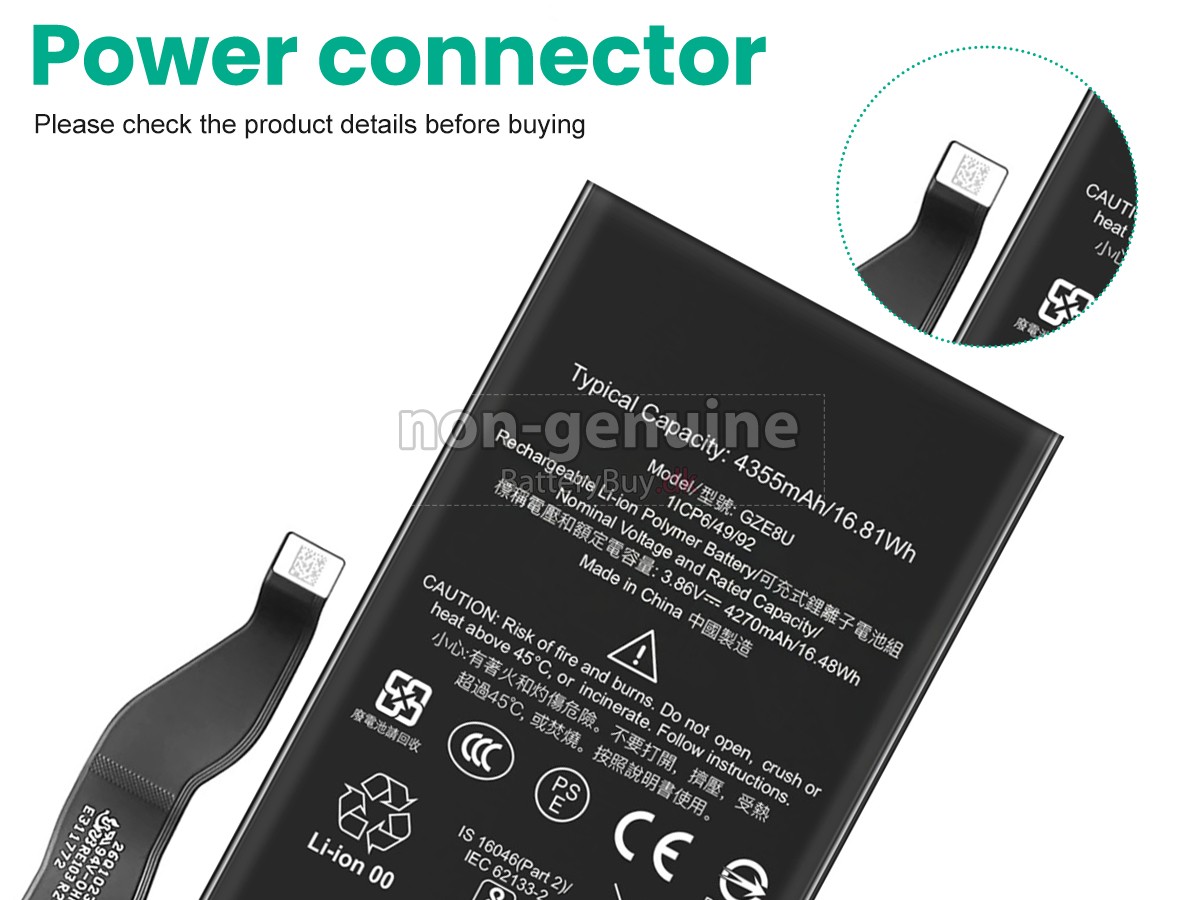 Google GZE8U udskiftningsbatteri