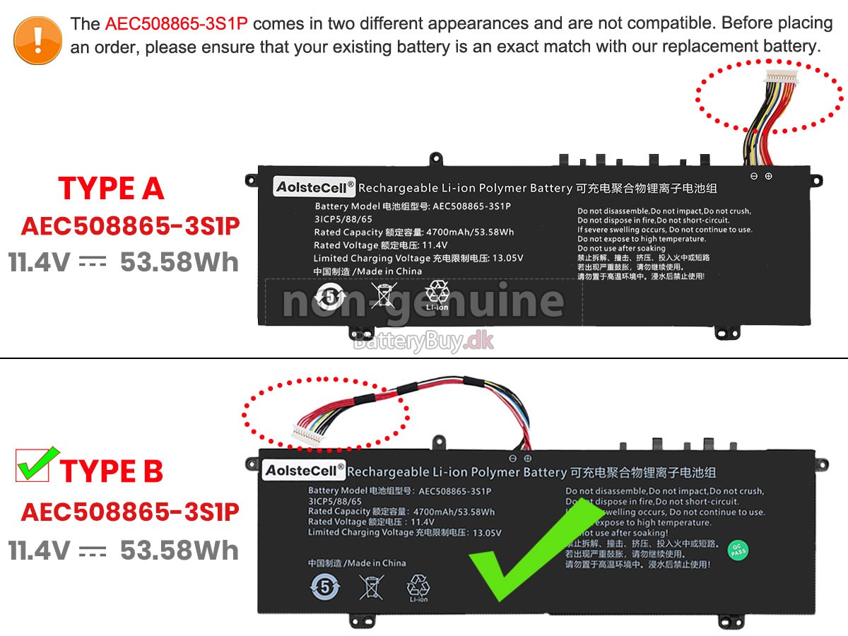 Hasee X5-2021S5H udskiftningsbatteri