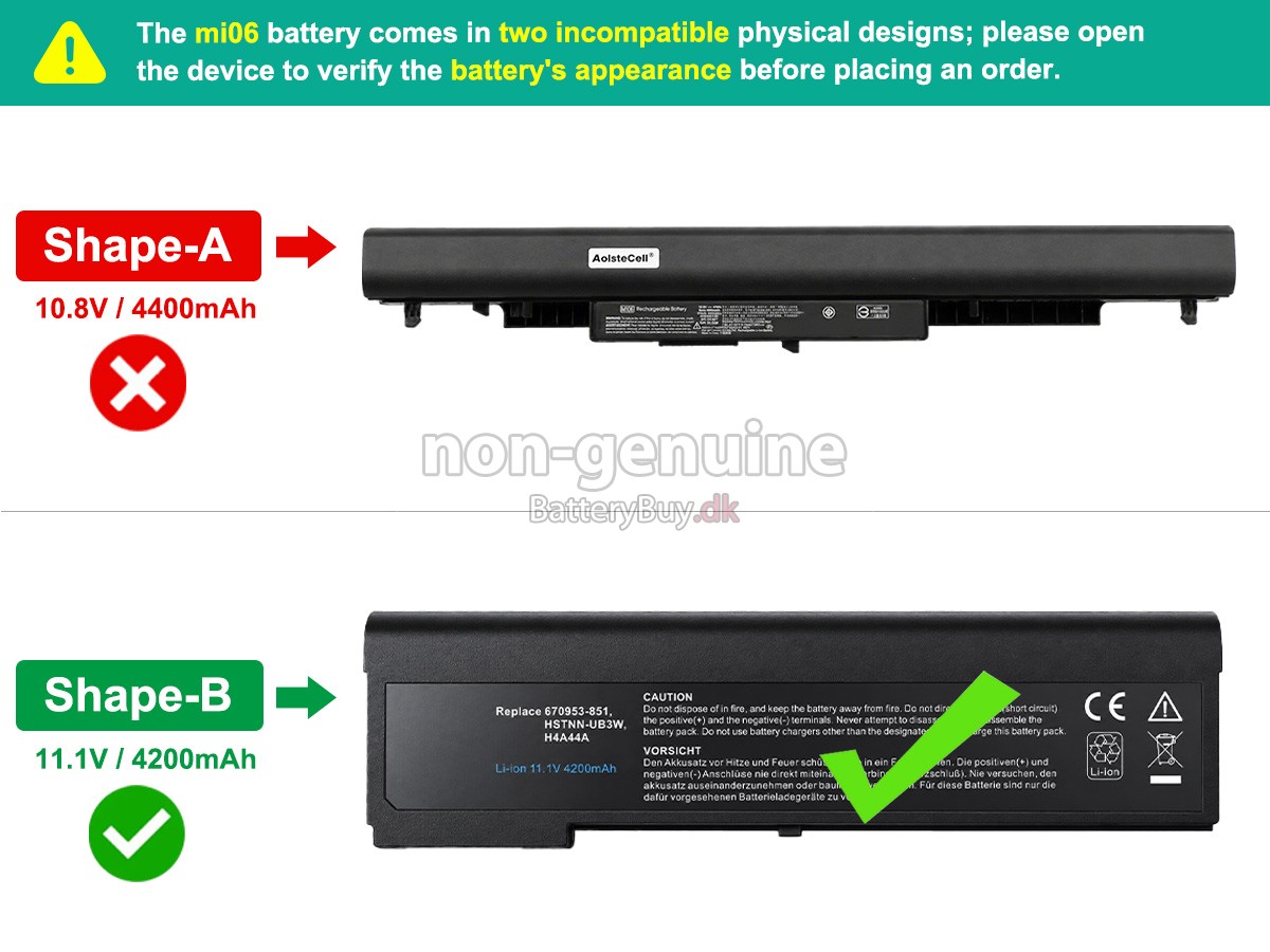 HP MI06 udskiftningsbatteri