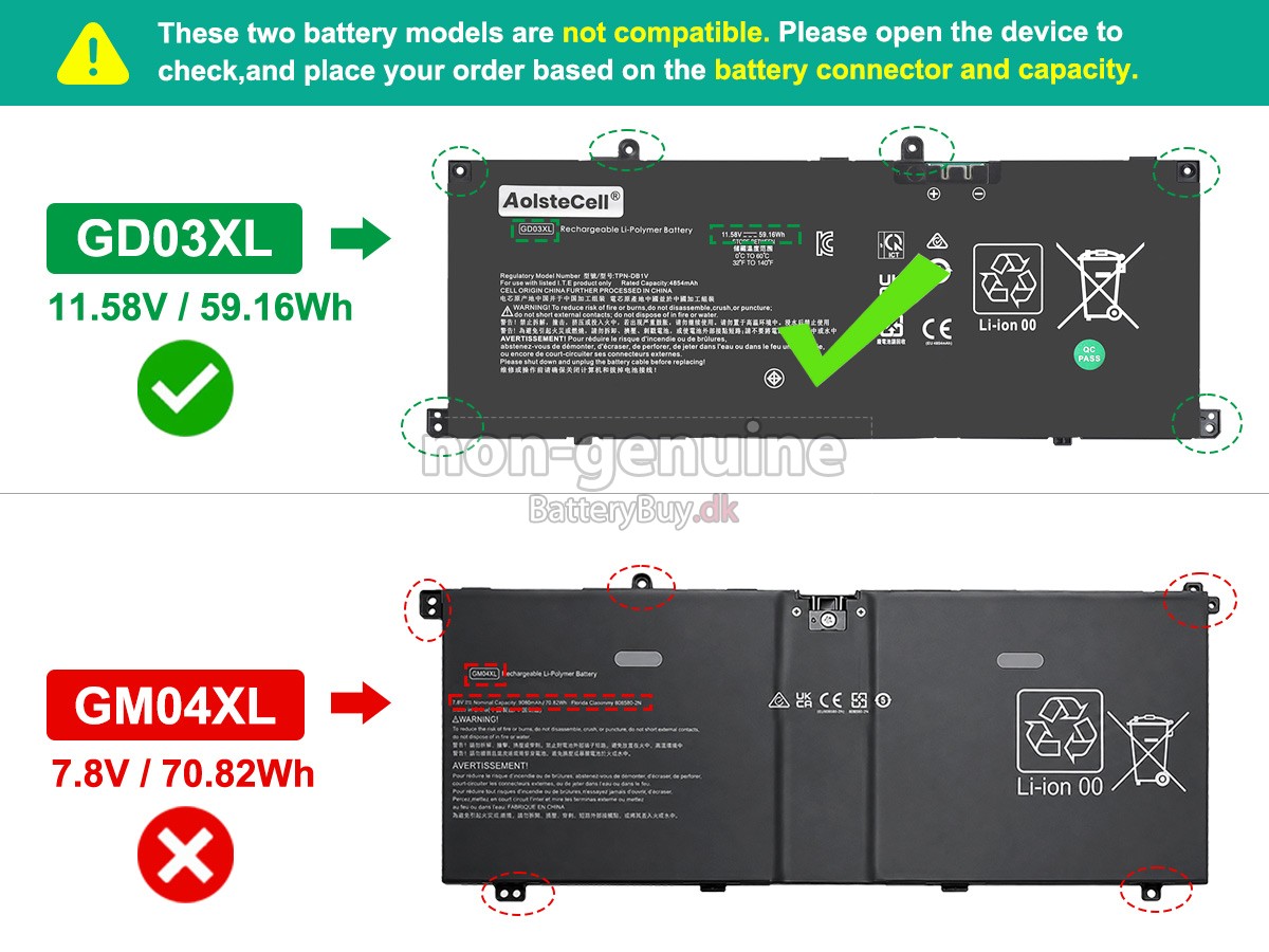 HP OmniBook X 14-KA0150NG udskiftningsbatteri