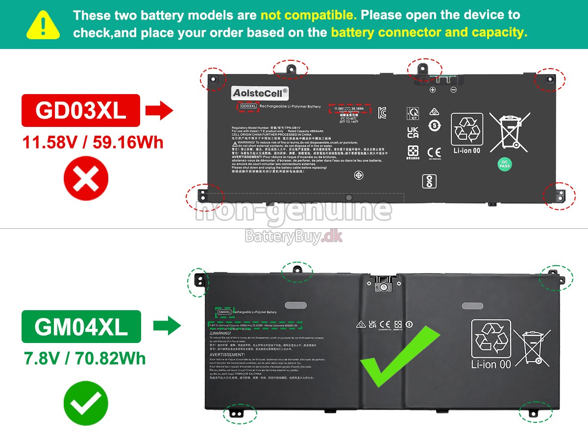 HP OmniBook X 14-KA0150NG udskiftningsbatteri