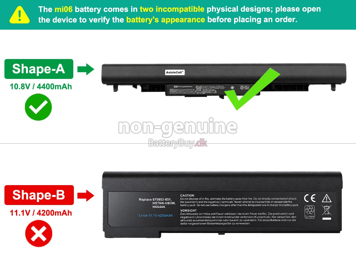 HP MI06 udskiftningsbatteri