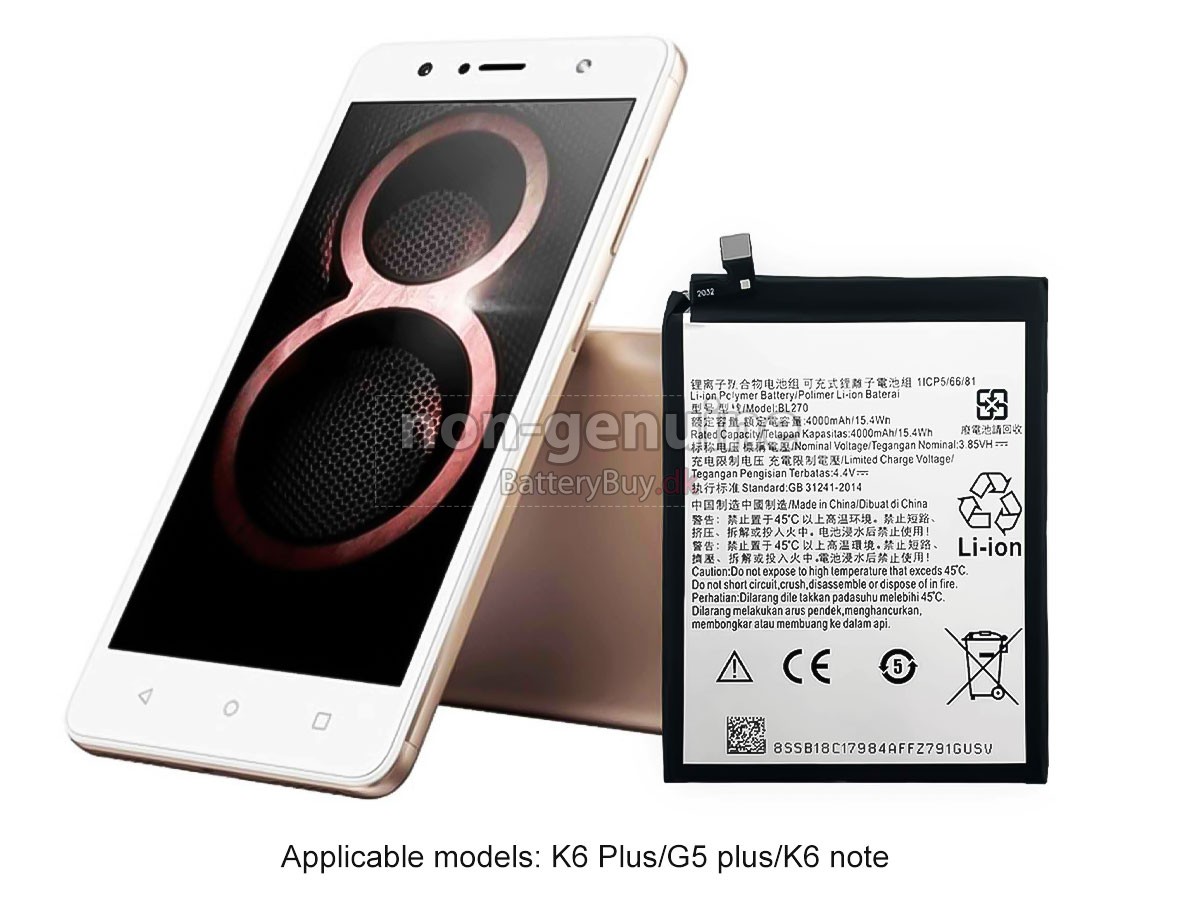 Lenovo MOTO E5 udskiftningsbatteri