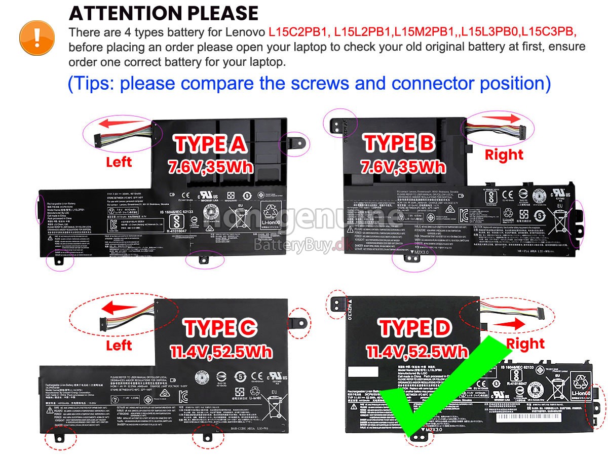 Lenovo YOGA 510-14IKB udskiftningsbatteri