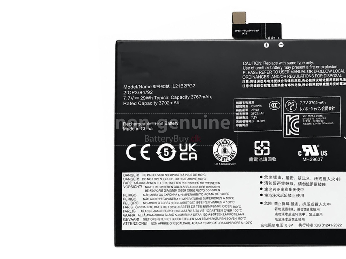Lenovo L21D2PG2 udskiftningsbatteri