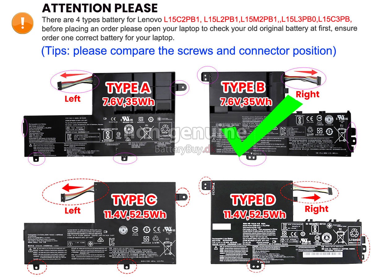 Lenovo YOGA 510-14IKB udskiftningsbatteri