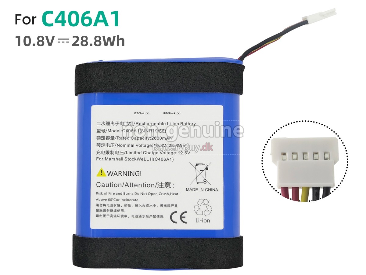 Marshall STOCKWELL 2 C406A1 udskiftningsbatteri