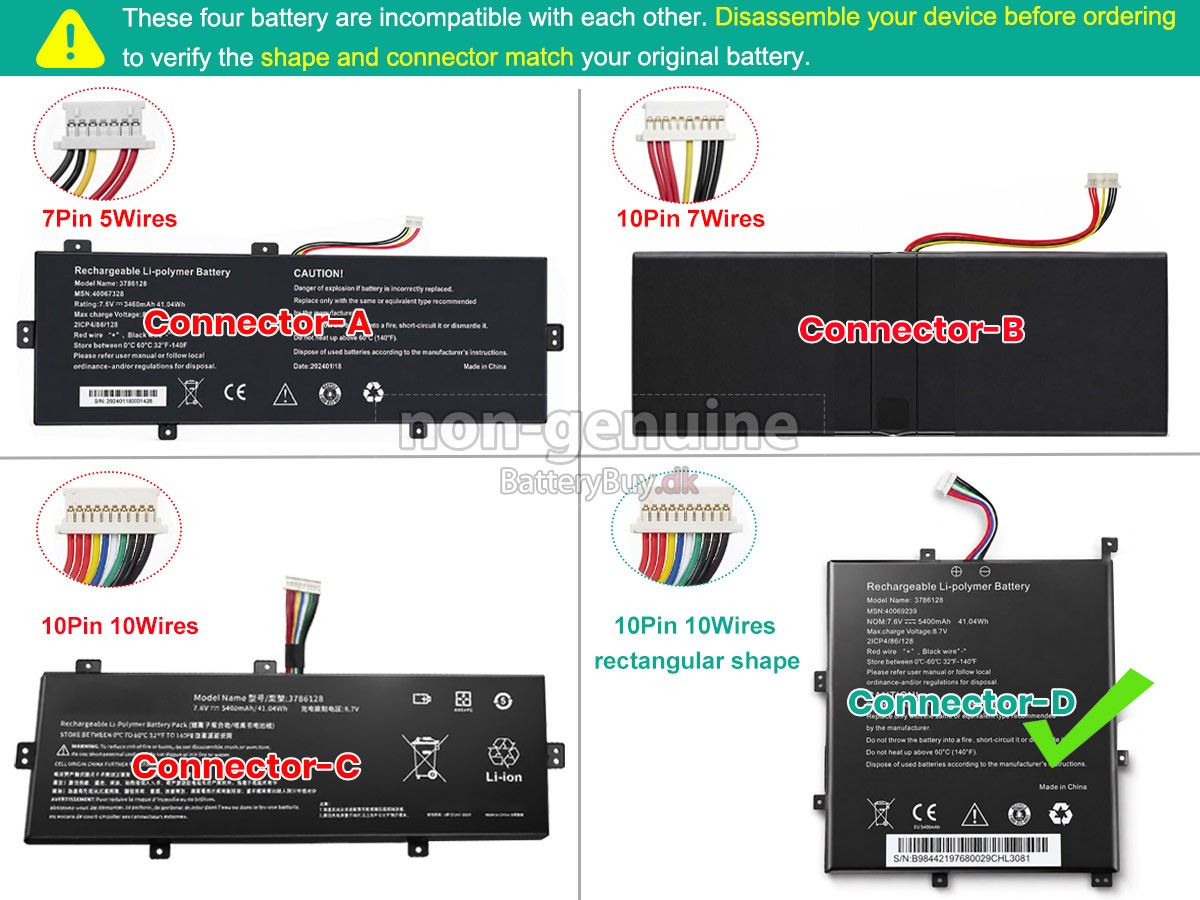Medion 3786128 udskiftningsbatteri