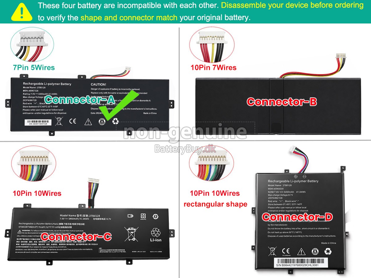Medion 3786128 udskiftningsbatteri