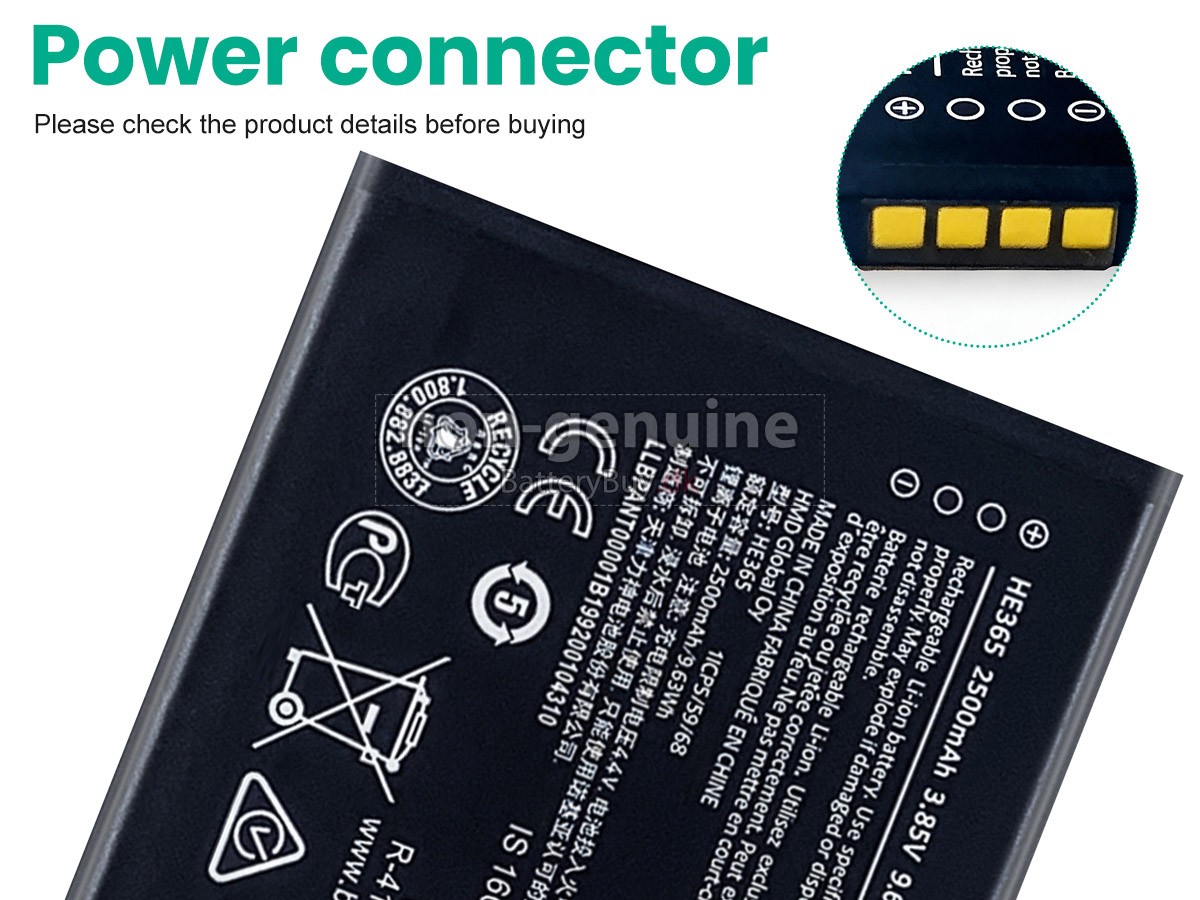 Nokia HE365 udskiftningsbatteri